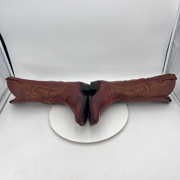 Tony Lama Men Size 8.5D 8540 Brown Cognac Exotic Lizard Leather Cowboy Boot - Picture 11 of 16